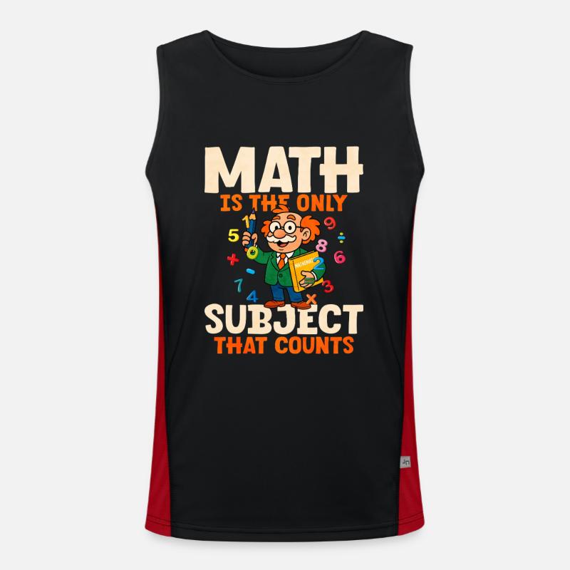 Math - Men's Functional Contrast Tank Top  - black/red