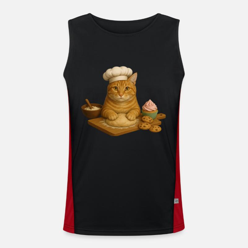 Cat Baking Men's Functional Contrast Tank Top 