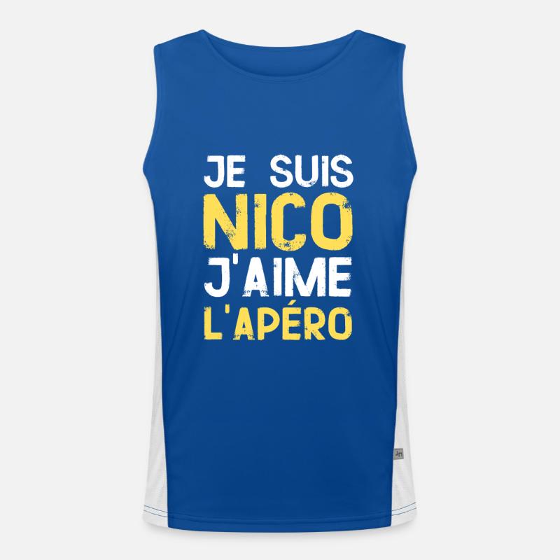 Idee Cadeau Nicolas Humour Apero Débardeur respirant contrasté Homme 