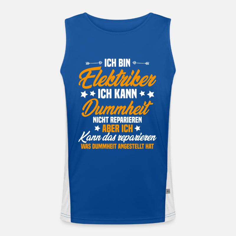 Ich bin Elektriker Funktionelles Kontrast-Tank Top für Männer 
