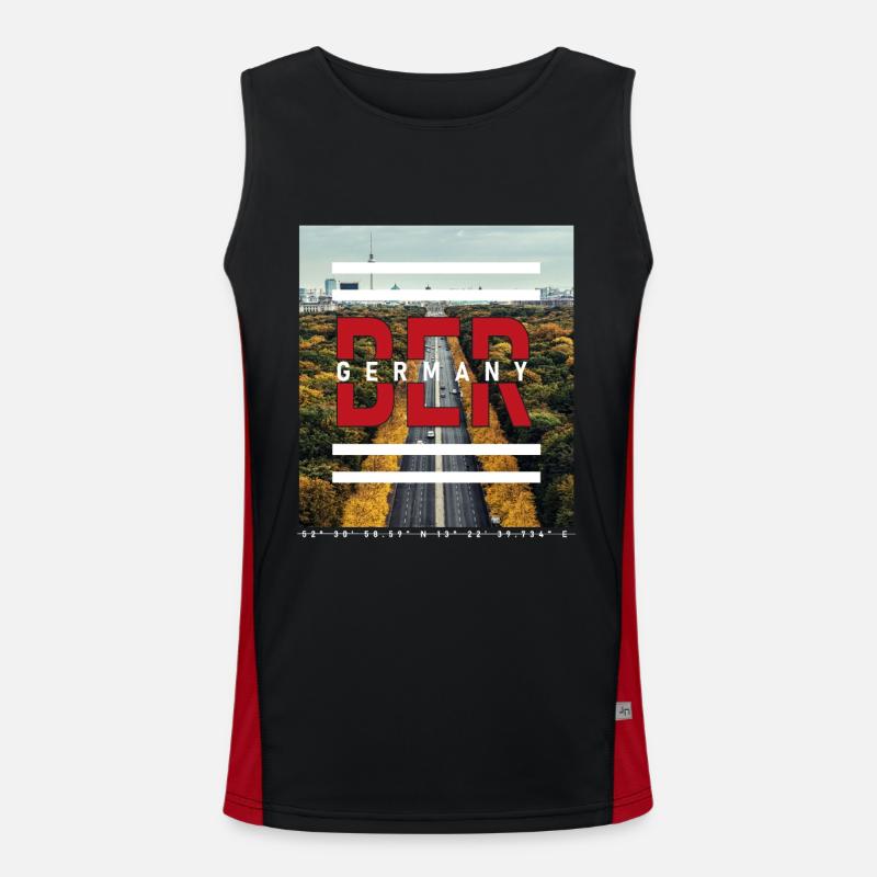 Berlin BER Germany - Straße des 17. Juni Funktionelles Kontrast-Tank Top für Männer 