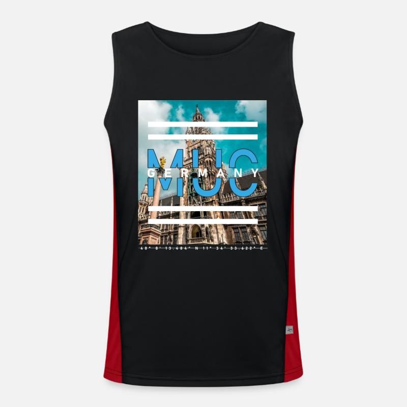 München MUC Germany - Rathausturm Funktionelles Kontrast-Tank Top für Männer 