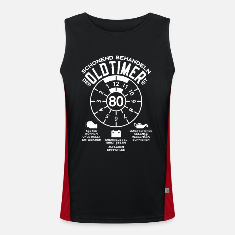 SCHONEND BEHANDELN 80. GEBURTSTAG 1943 OLDTIMER Funktionelles Kontrast-Tank Top für Männer 