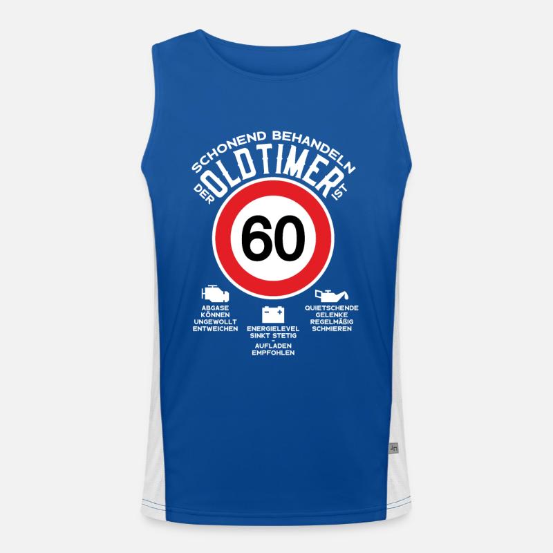 SCHONEND BEHANDELN 60. GEBURTSTAG OLDTIMER Funktionelles Kontrast-Tank Top für Männer 
