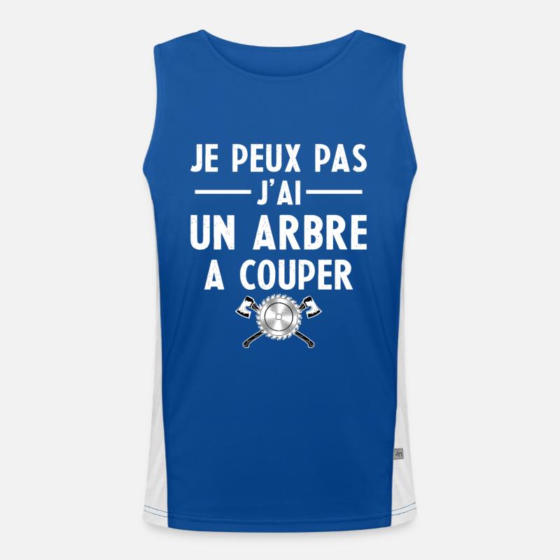 Je Peux Pas J ai Un Arbre A Couper Cadeau Débardeur respirant contrasté Homme 