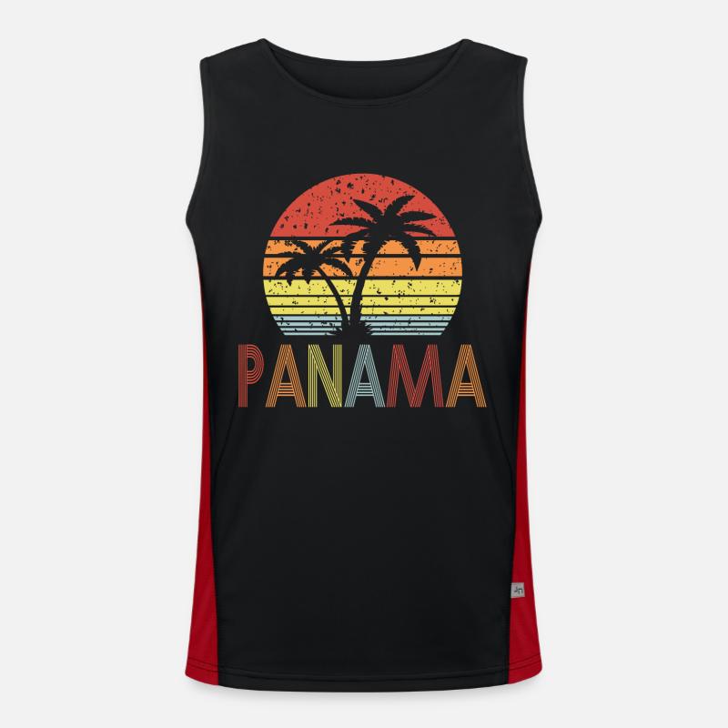 Panama retro sun 01 Men's Functional Contrast Tank Top 