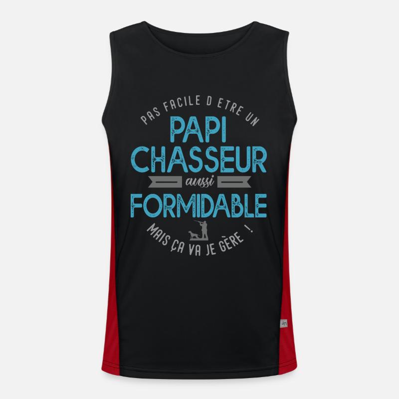 papi chasseur formidable chasse papy grand père Débardeur respirant contrasté Homme 