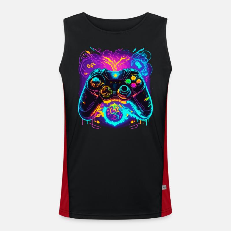 Power Graffiti Gaming Controller - Men's Functional Contrast Tank Top  - black/red