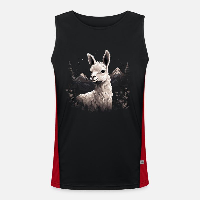 Alpaka Lama LLama Funktionelles Kontrast-Tank Top für Männer 
