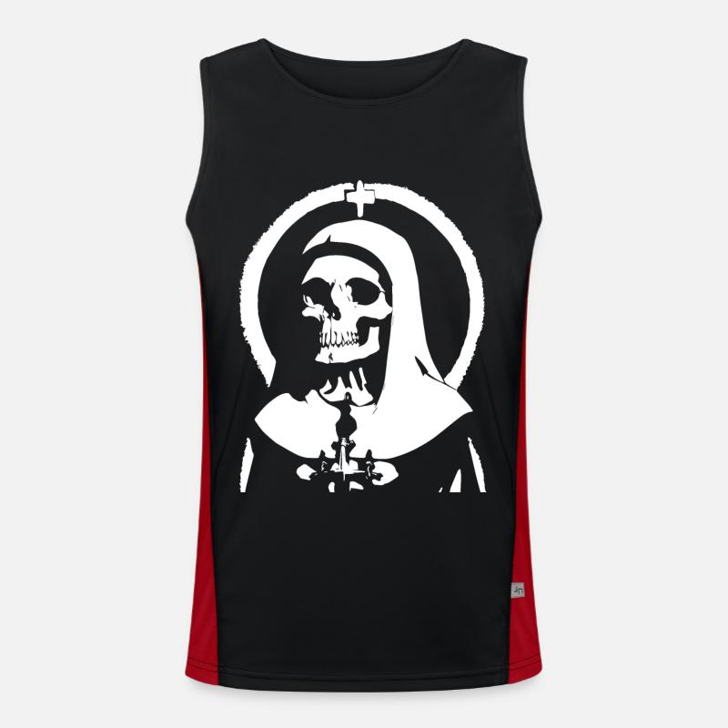 Enchantingly Dark Gothic Nun, Satanic, and Occult Men's Functional Contrast Tank Top 