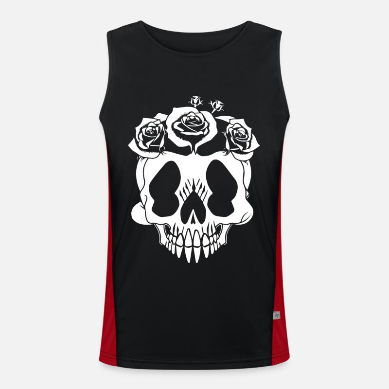 Horror Schädel Schädel Kunst Schädel Gothic Heavy Metal Funktionelles Kontrast-Tank Top für Männer 
