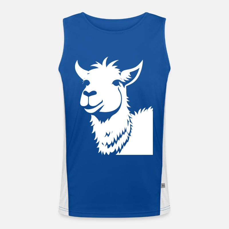 Drôle de lama Silhouette Cheeky Fun Lamas Débardeur respirant contrasté Homme 