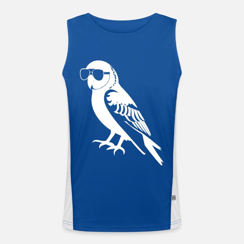 Funny Bird Wearing Sunglasses Cool Bourke's Parak Men's Functional Contrast Tank Top 
