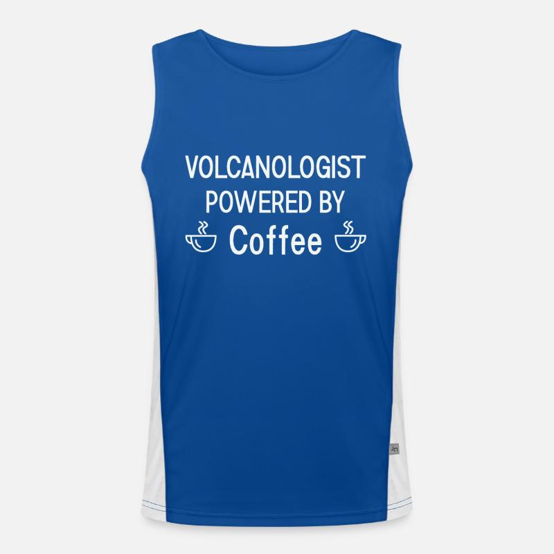 Volcanologist powered by Coffee Volcanology Men's Functional Contrast Tank Top 