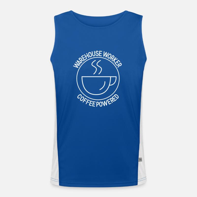 Warehouse Worker Coffee Powered Funktionelles Kontrast-Tank Top für Männer 