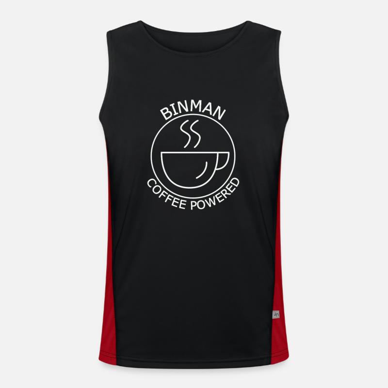 Binman Coffee Powered - Men's Functional Contrast Tank Top  - black/red