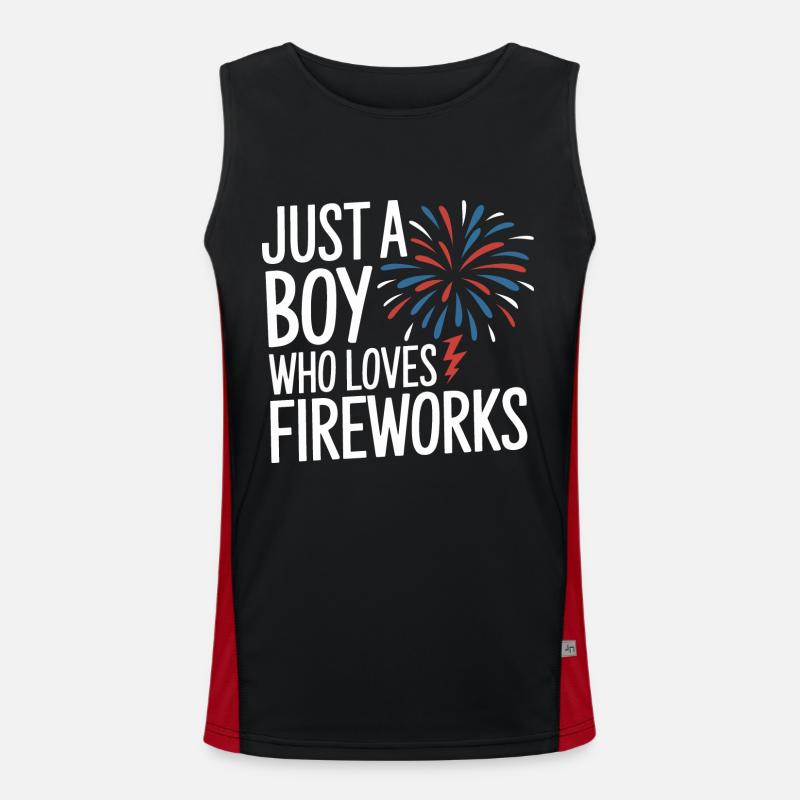 Pyrotechnics Fireworks Pyrotechnics - Men's Functional Contrast Tank Top  - black/red