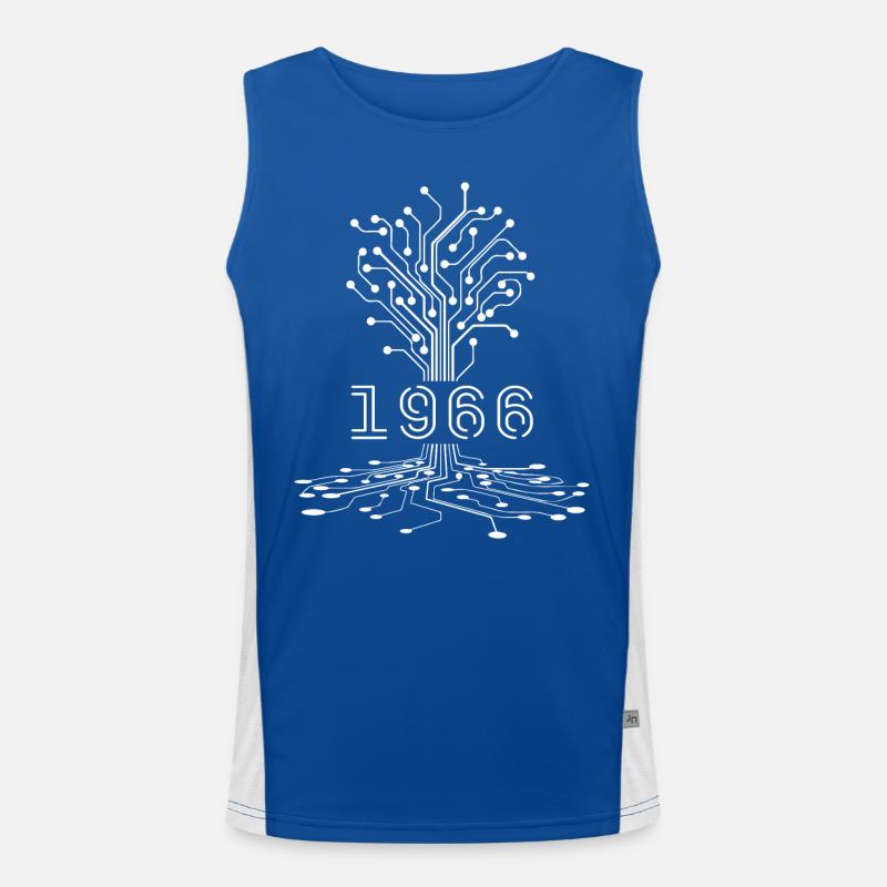 1966 Gaming Birthday Gift, 1966 Gamer Gift Men's Functional Contrast Tank Top 