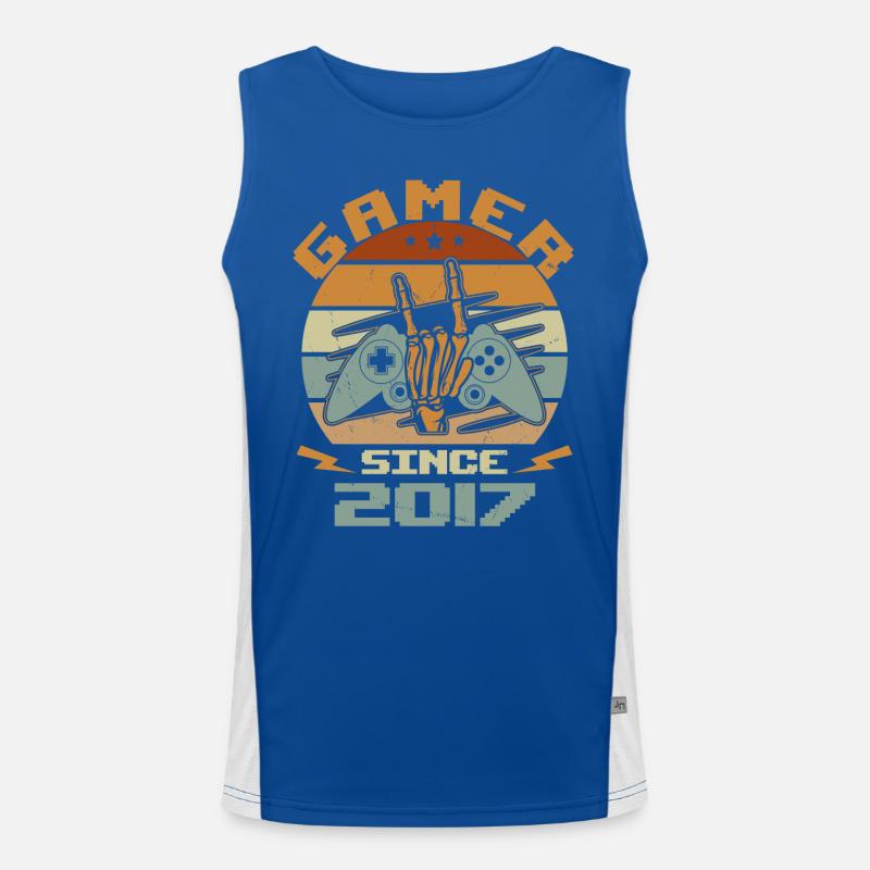 Gamer seit 2017 - Gaming Geburtstagsgeschenk 2017 Funktionelles Kontrast-Tank Top für Männer 