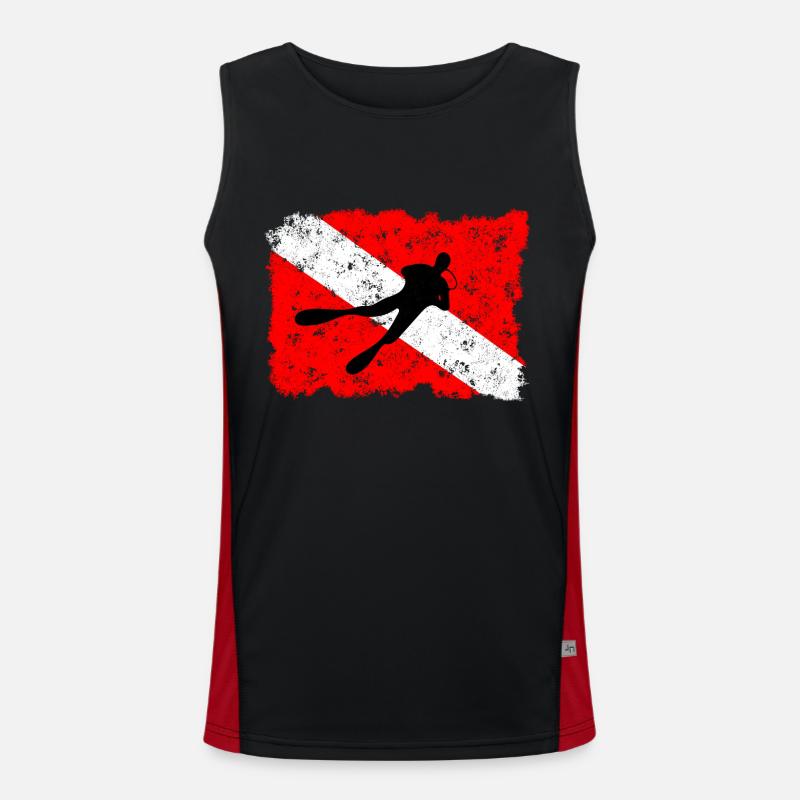 Taucherflagge Funktionelles Kontrast-Tank Top für Männer 