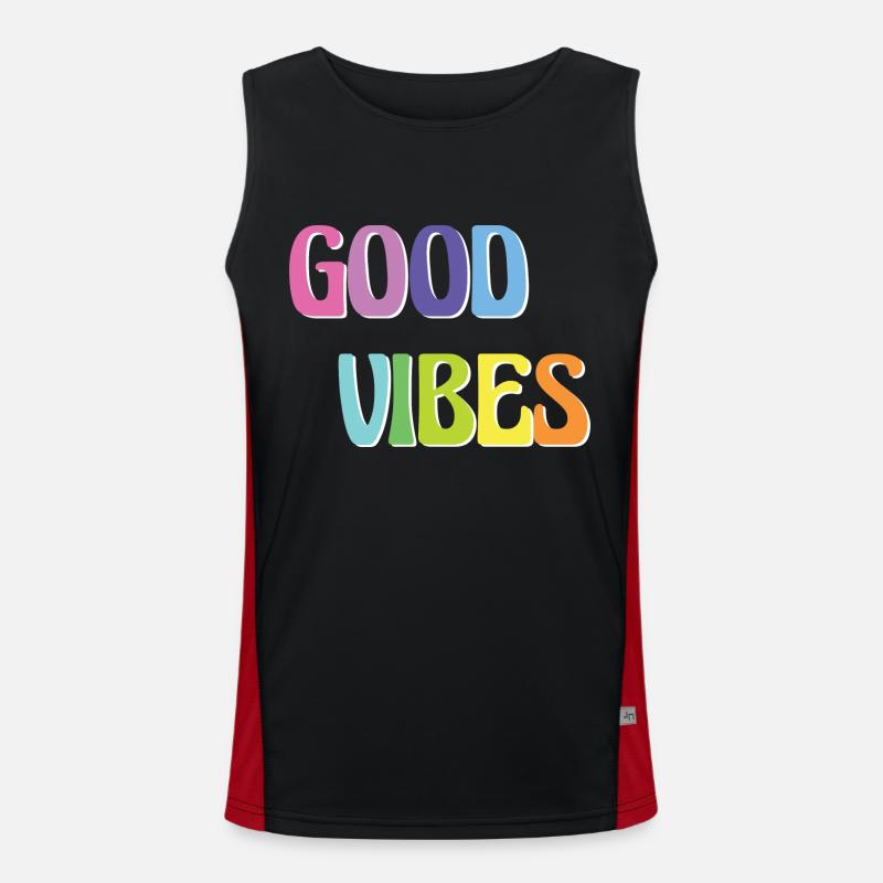 Good Vibes Funktionelles Kontrast-Tank Top für Männer 