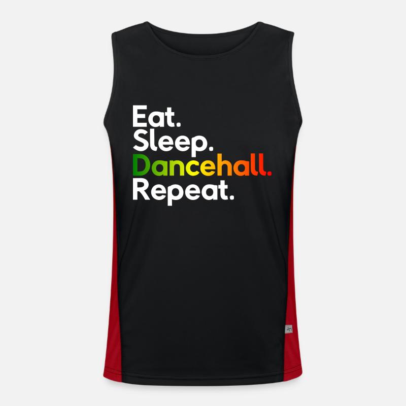 Eat Sleep Dancehall Repeat - Men's Functional Contrast Tank Top - black/red