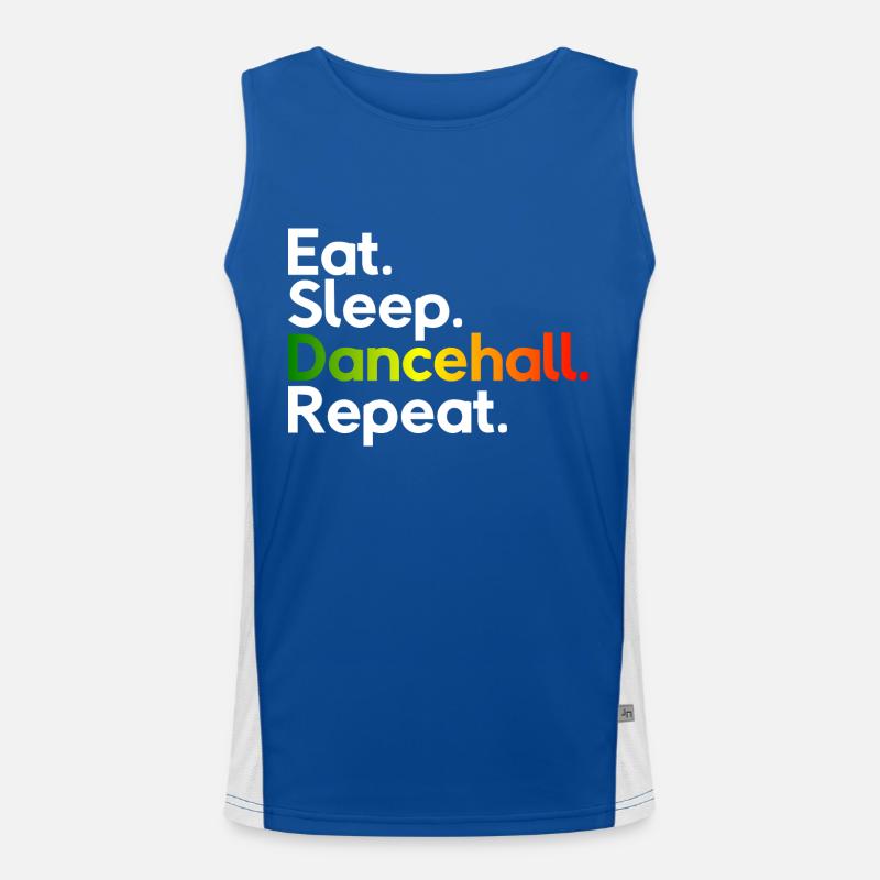 Eat Sleep Dancehall Repeat Funktionelles Kontrast-Tank Top für Männer 