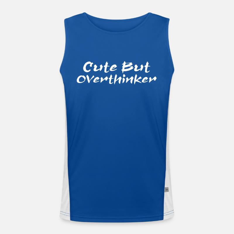 Cute But Overthinker Funny Overthinking Men's Functional Contrast Tank Top 