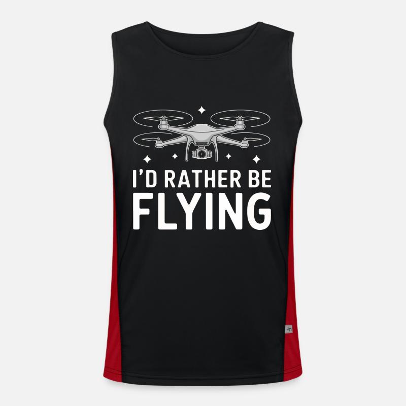 Drones Pilot Quadcopter Drone - Men's Functional Contrast Tank Top - black/red