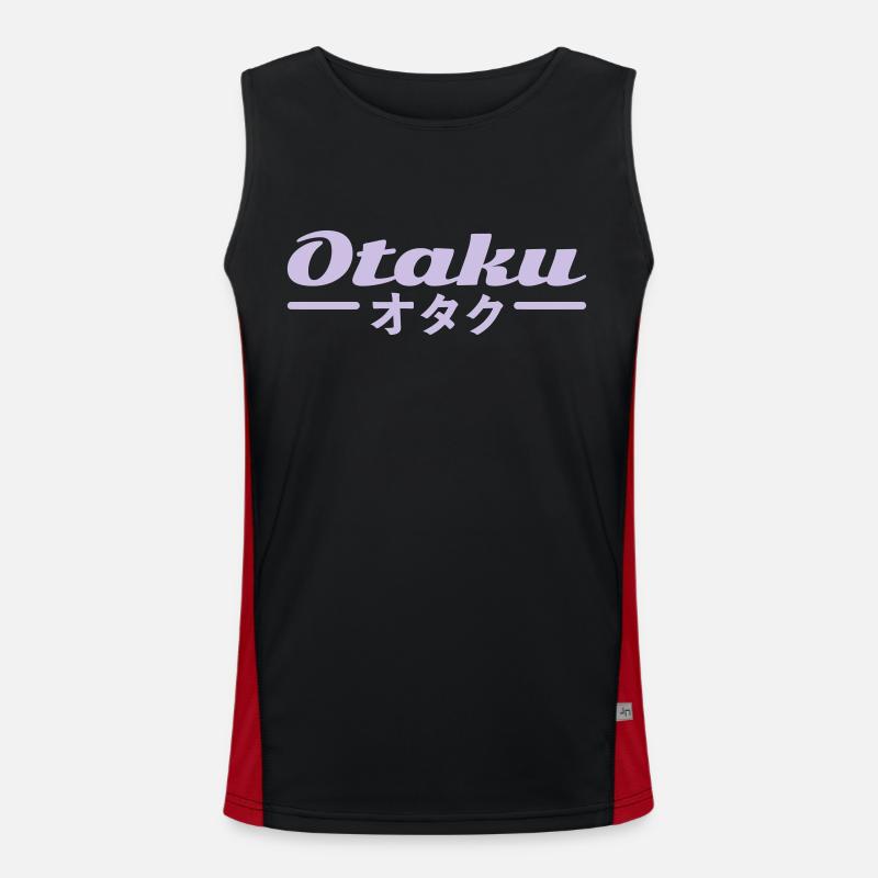 Otaku - Men's Functional Contrast Tank Top  - black/red