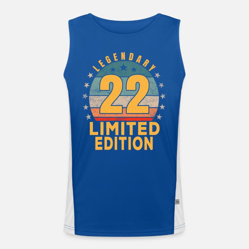 Birthday Legendary 22 Years Limited Edition Men's Functional Contrast Tank Top 