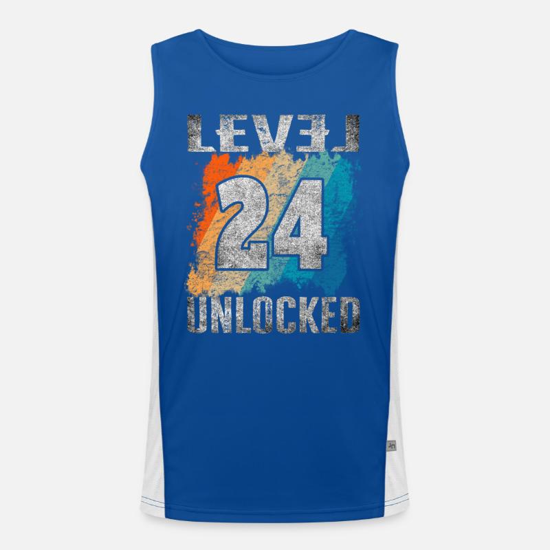 Birthday Gift Level Unlocked 24 years Men's Functional Contrast Tank Top 