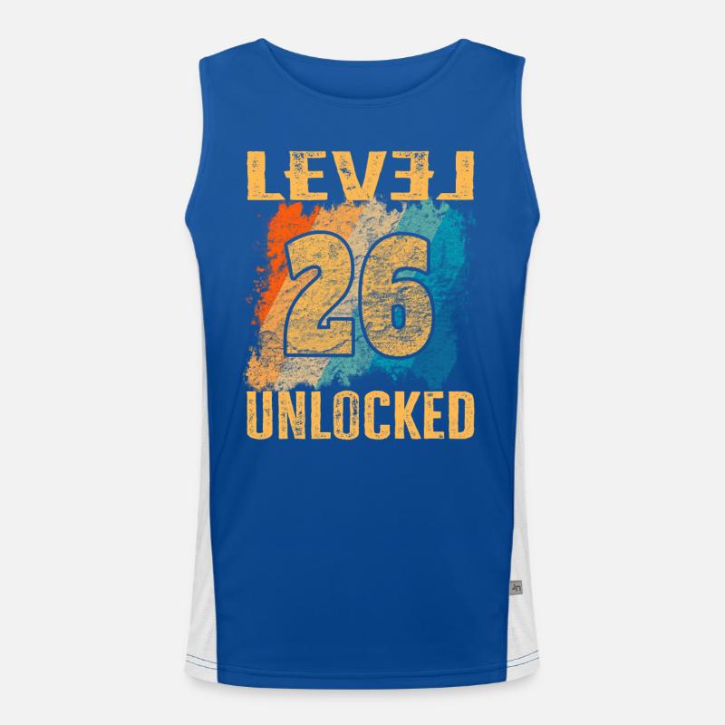 Birthday Gift Level Unlocked 26 years Men's Functional Contrast Tank Top 