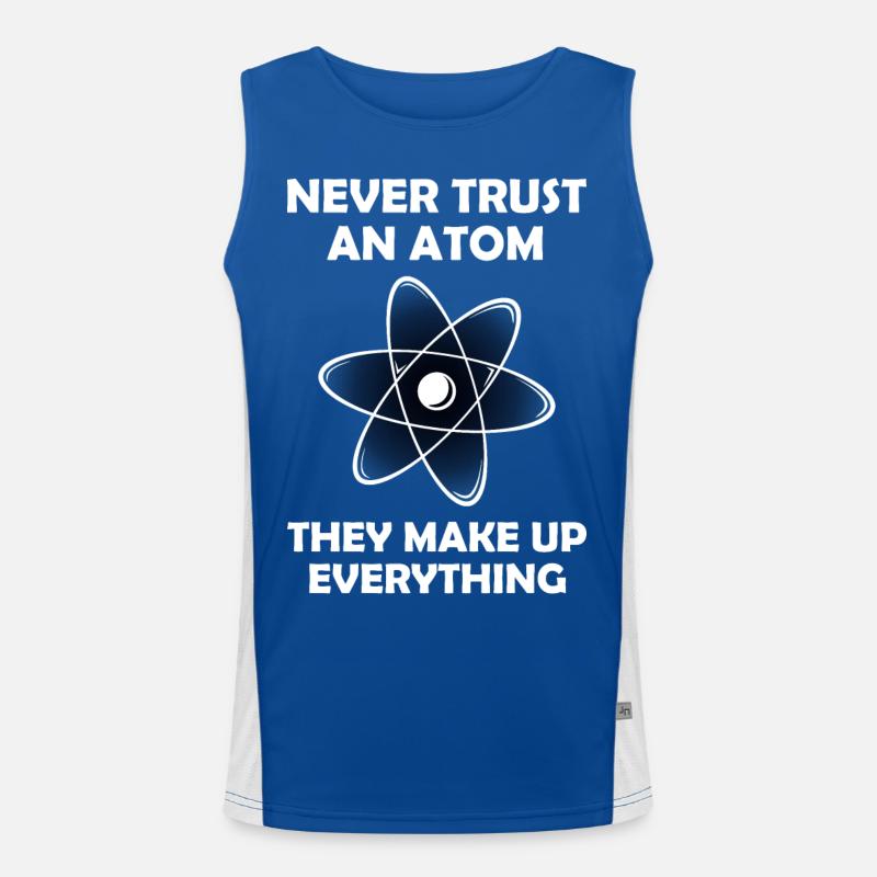 Never Trust An Atom Graphic Men's Functional Contrast Tank Top 