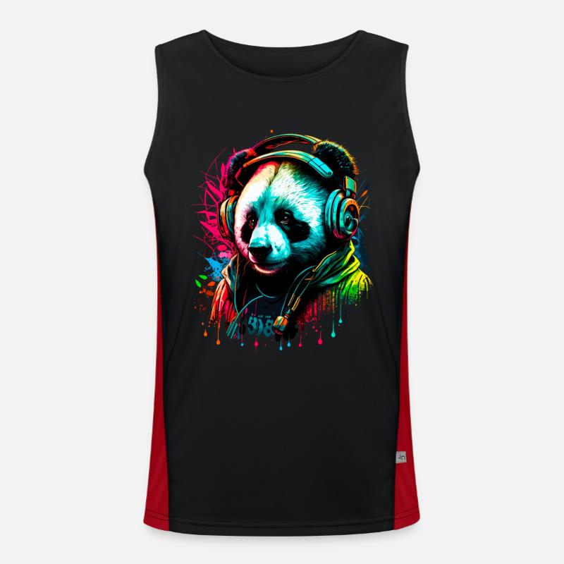 Ours panda abstrait Débardeur respirant contrasté Homme 