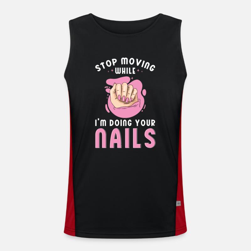Nail Tech Manicure Nail Technician Men's Functional Contrast Tank Top 