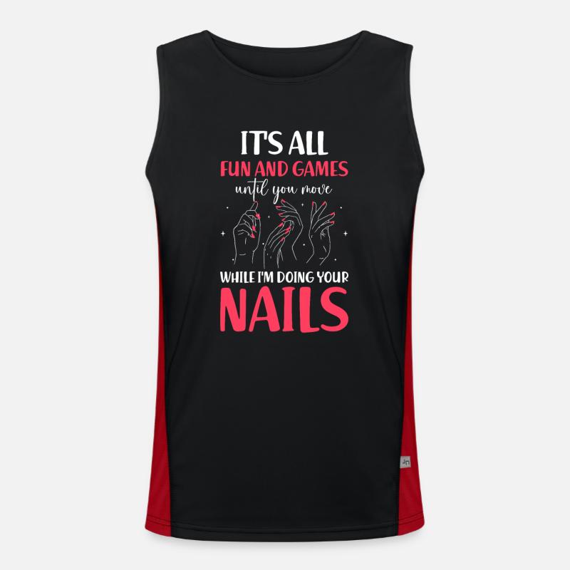 Nail Tech Maniküre Nail Technikerin Funktionelles Kontrast-Tank Top für Männer 