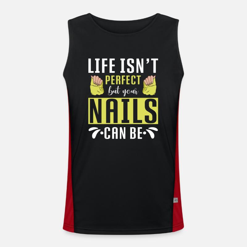 Nail Tech Manicure Nail Technician - Men's Functional Contrast Tank Top  - black/red
