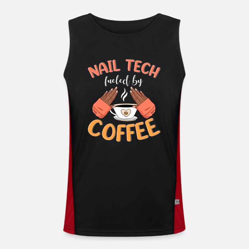 Nail Tech Manicure Nail Technician - Men's Functional Contrast Tank Top  - black/red