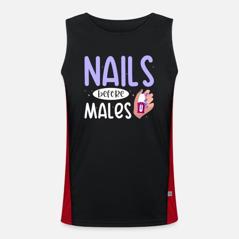 Nail Tech Manicure Nail Technician Men's Functional Contrast Tank Top 
