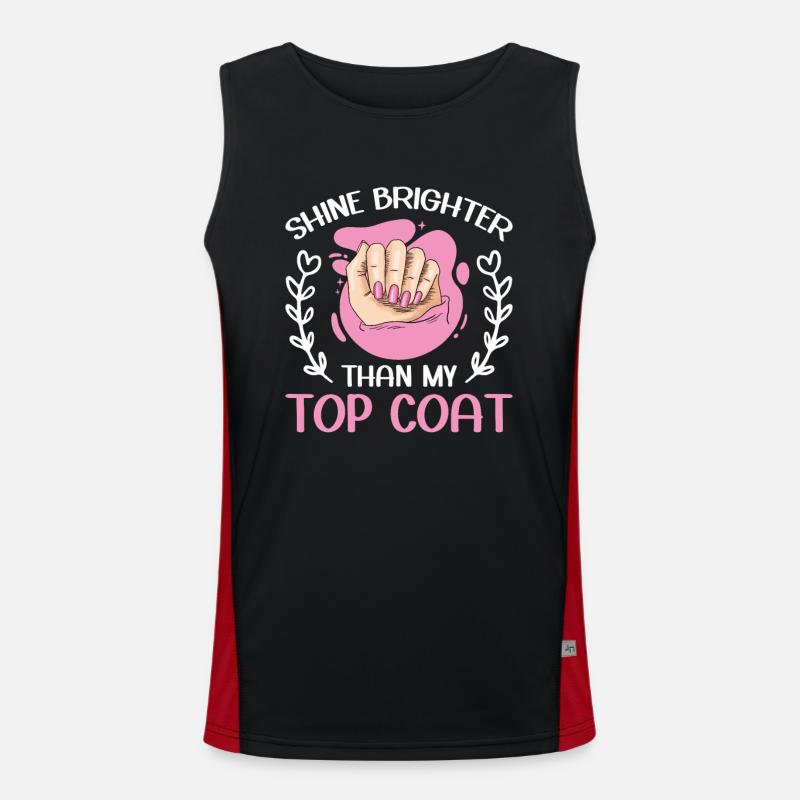 Nail Tech Manicure Nail Technician - Men's Functional Contrast Tank Top  - black/red