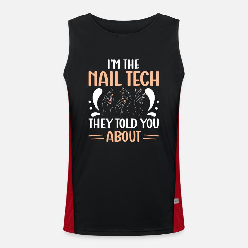 Nail Tech Manicure Nail Technician Men's Functional Contrast Tank Top 
