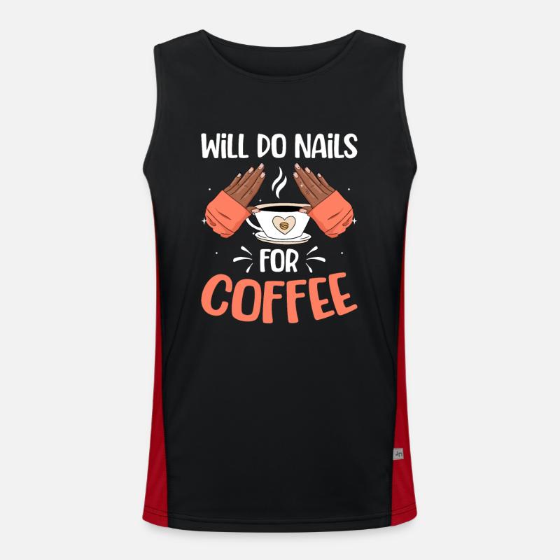 Nail Tech Manicure Nail Technician Men's Functional Contrast Tank Top 