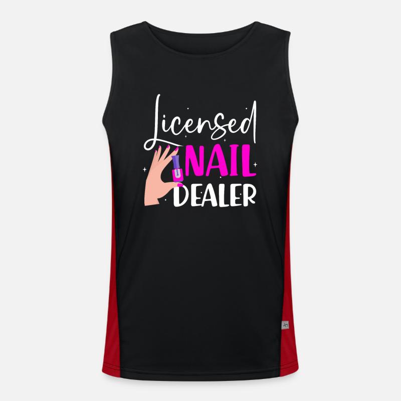 Nail Tech Manicure Nail Technician Men's Functional Contrast Tank Top 