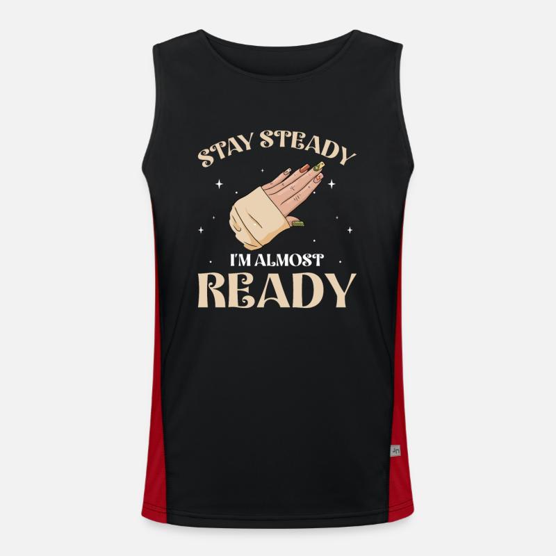 Nail Tech Manicure Nail Technician Men's Functional Contrast Tank Top 
