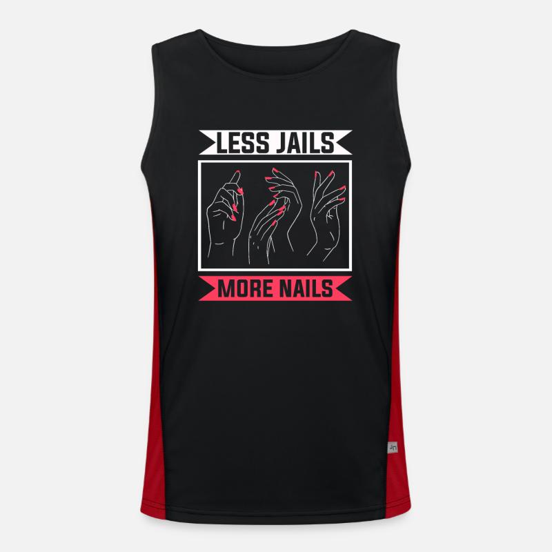 Nail Tech Manicure Nail Technician Men's Functional Contrast Tank Top 