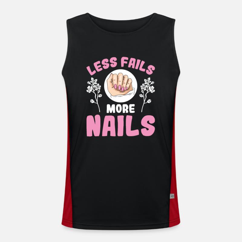 Nail Tech Manicure Nail Technician Men's Functional Contrast Tank Top 