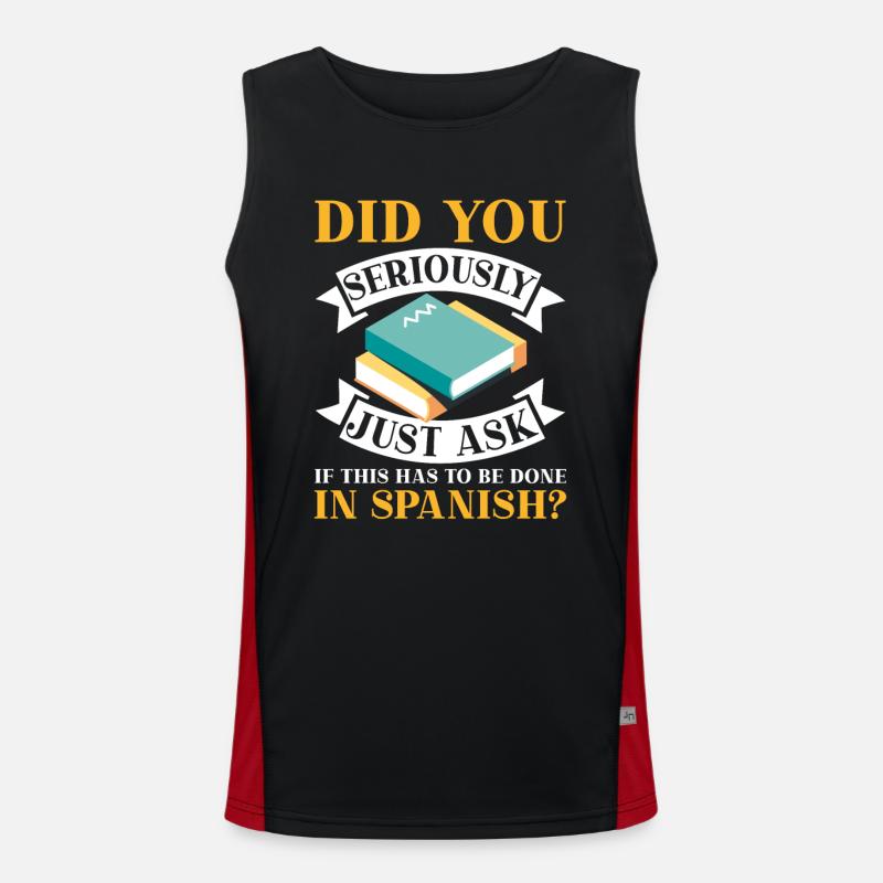 Professeur d’espagnol Maestra Professeur bilingue Débardeur respirant contrasté Homme 