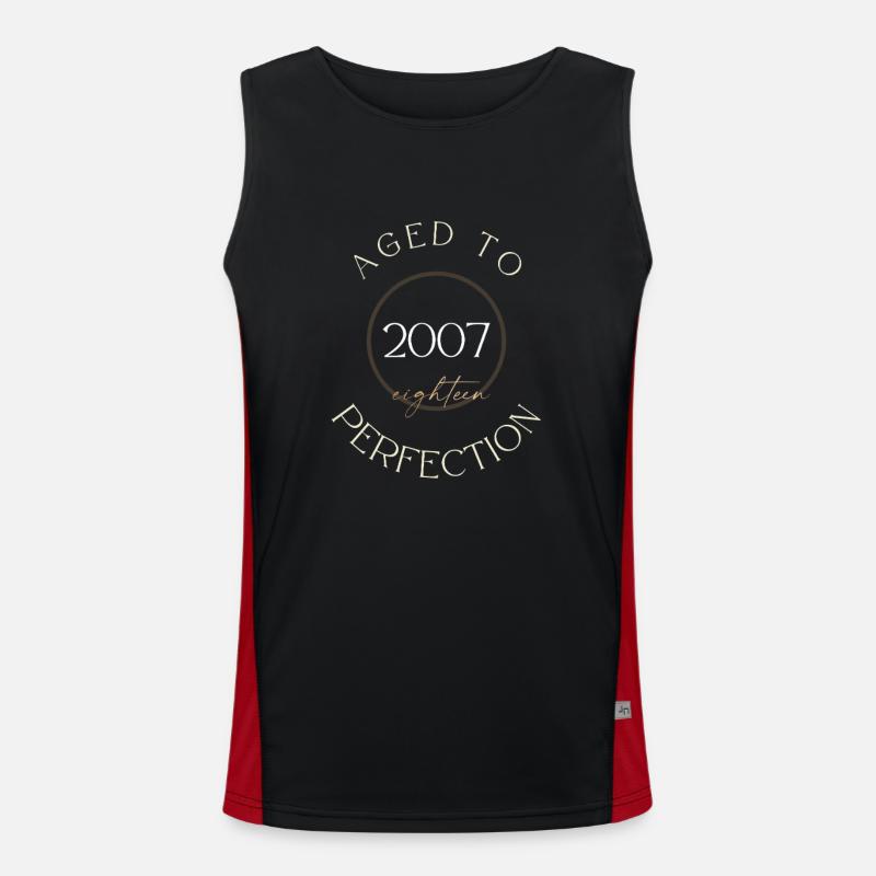 18th Birthday, aged to perfection 2007, gift Men's Functional Contrast Tank Top 