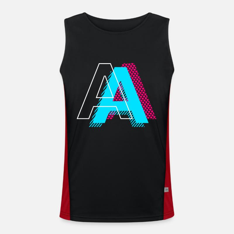 Pop Art Buchstabe A Geschenk Funktionelles Kontrast-Tank Top für Männer 